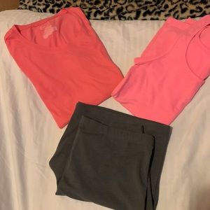 Women’s Comfort Wear 2-No Boundaries T-Shirt/Tank (M 7-9) and Hanes Shorts Med